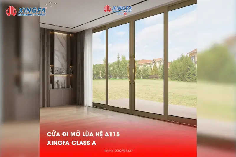 Kích thước cửa đi 2 cánh nhôm Xingfa