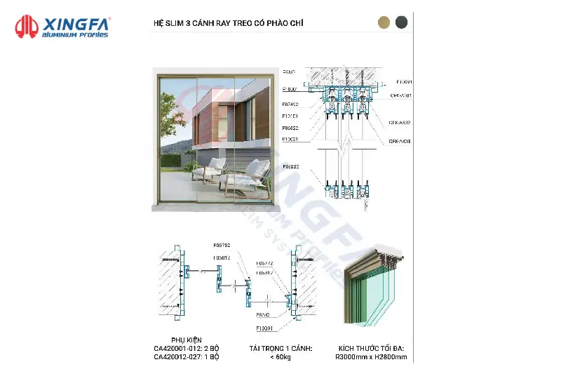 XINGFA HỆ SLIM CỬA ĐI MỞ LÙA 6 Ưu điểm của Xingfa hệ Slim cửa đi mở lùa