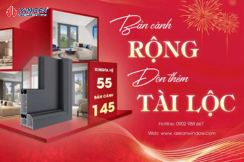 Ưu điểm Xingfa Quảng Đông hệ 55 – Bản cánh 145mm