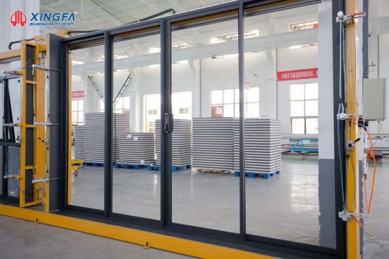 Cách trừ cửa đi 4 cánh hệ 55