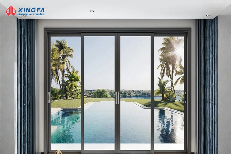 Cửa lùa hệ 55 vát cạnh