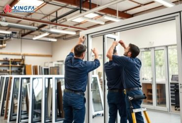 Giá thi công cửa đi lùa nhôm Xingfa hệ 55 chính hãng mới nhất